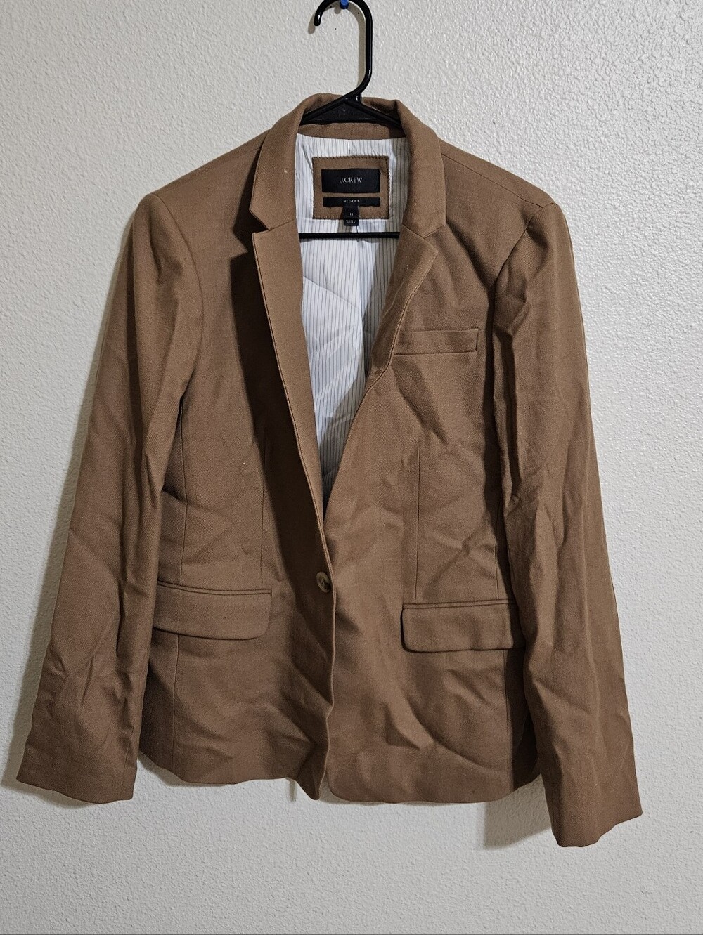 J Crew Regent Classic Wool Blend Brown Blazer Jacket
